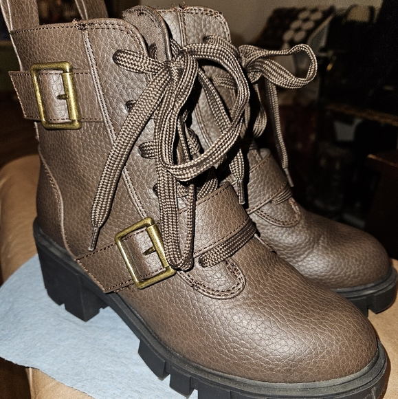 Seychelles brown moto boots 👢 6.5 wide - Picture 1 of 8